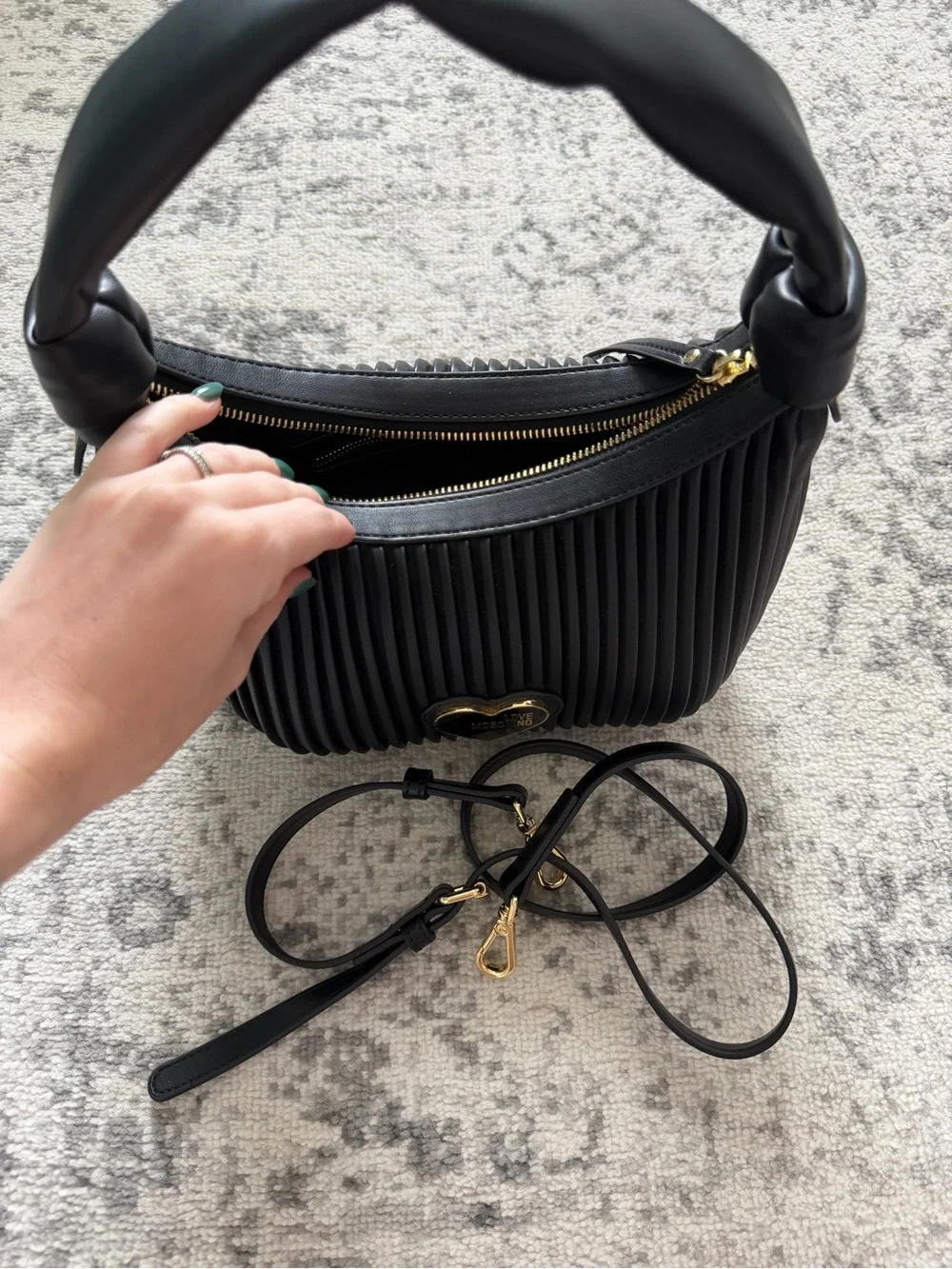 Love Moschino Borsa Pleated Rosso Shoulder Bag